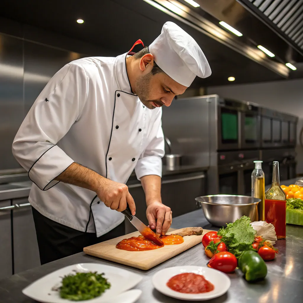 Chef preparing sauce